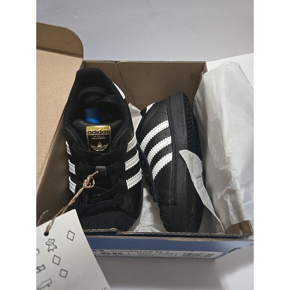 SUPERSTAR EL I ADIDAS Black/White/Black EF5396-SIZE 6K - Picture 10 of 12